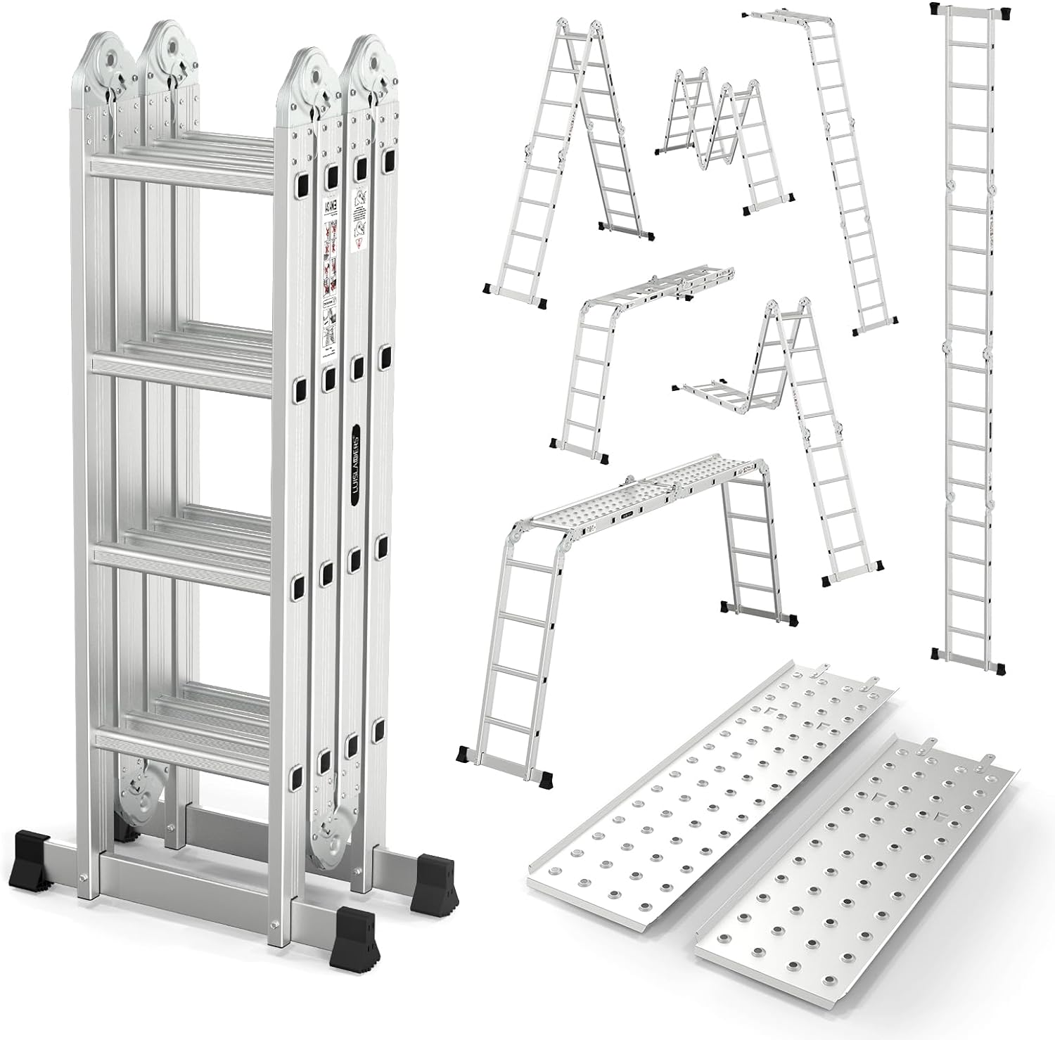 LUISLADDERS Folding Ladder 7 In 1 Step Heavy Duty Combination Review